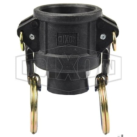 Dixon Type D Cam and Groove Coupler, 3/4 x 1/2 in Nominal, Female Coupler x FNPT End Style, Polypropylene PPD50